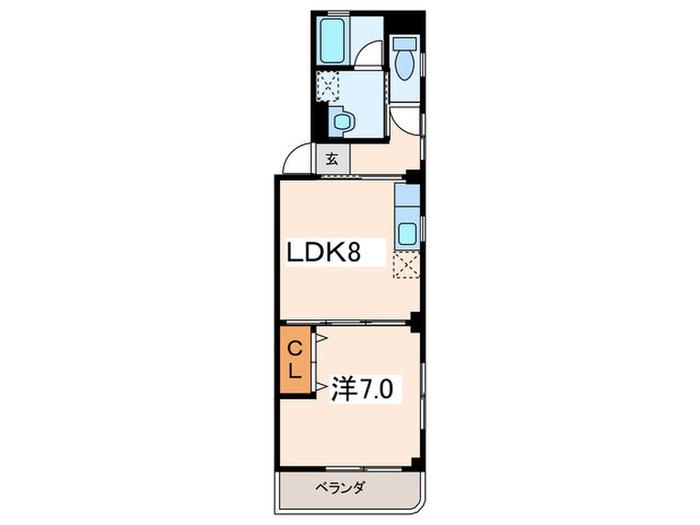 グロッタ・ロゼ(1LDK/2階)の間取り写真