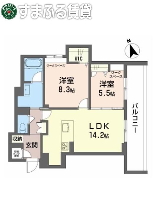 カーサ・レジデンス(2LDK/4階)の間取り写真
