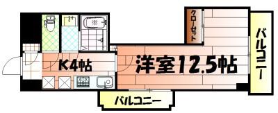 堺町センタービル(1K/7階)の間取り写真