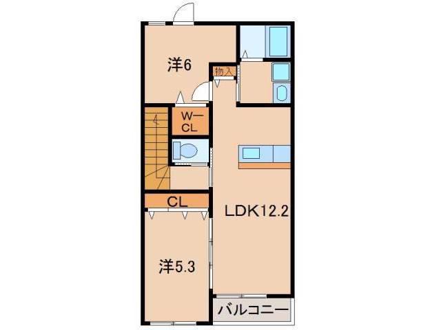 プランドールM&N.II(2LDK/2階)の間取り写真