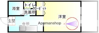 ビーラインK(1K/2階)の間取り写真