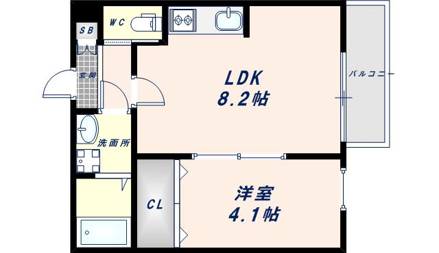 H-MAISON平野I(1LDK/1階)の間取り写真