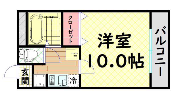 MYコート深井(1K/3階)の間取り写真