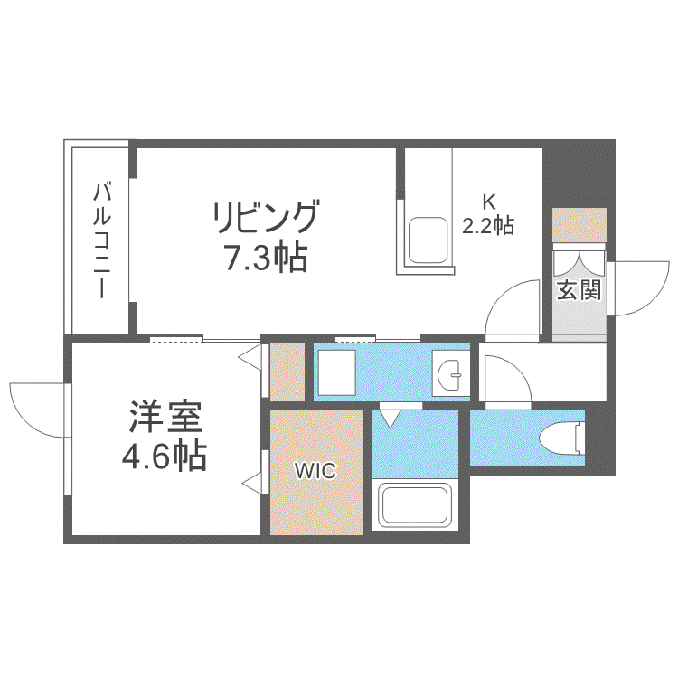 麻生町5丁目MS (1LDK/3階)の間取り写真
