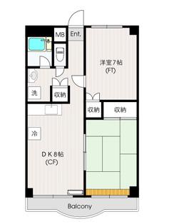 たちばなマンション(2DK/3階)の間取り写真