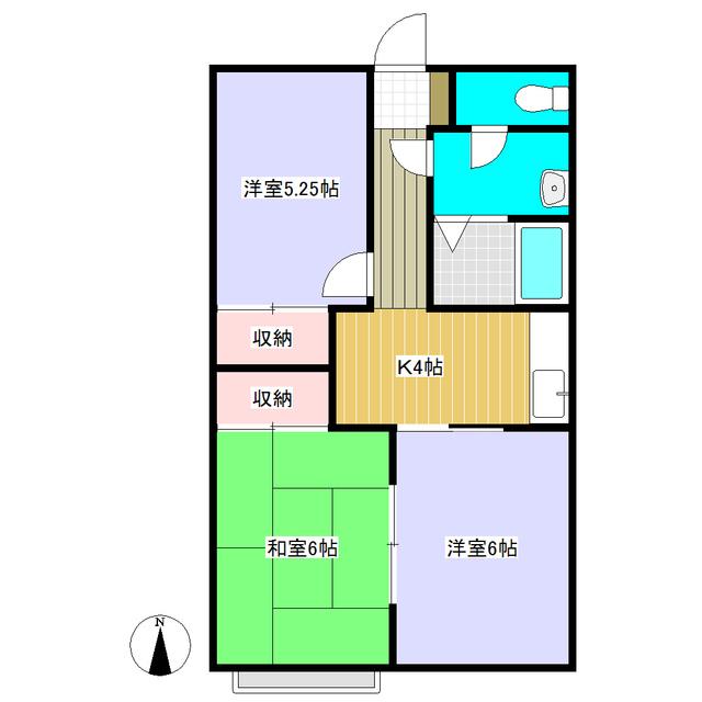 ハイランドハイツ(3K/1階)の間取り写真