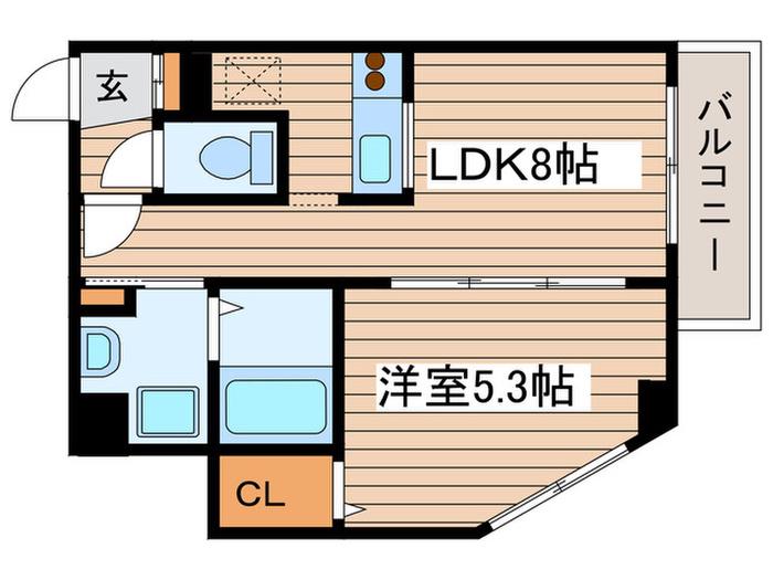 クラッセ北大前(1LDK/2階)の間取り写真