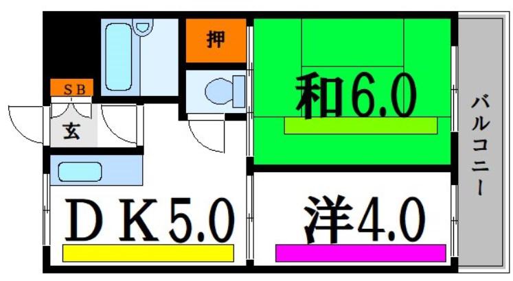 柴又STマンション(2DK/1階)の間取り写真