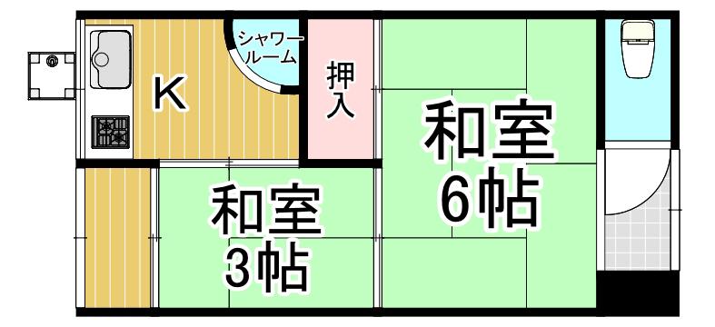 今村文化(2K/2階)の間取り写真