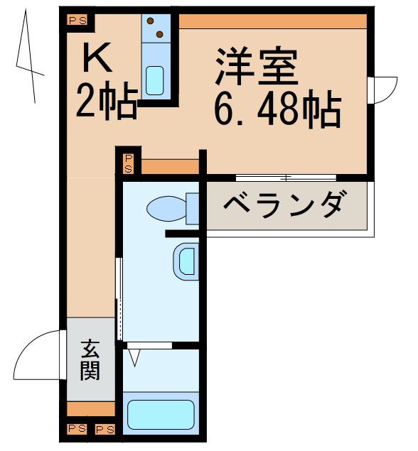 キャラメゾン長町(1K/1階)の間取り写真