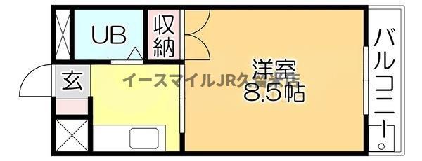 ニュー端山ビル(1K/2階)の間取り写真