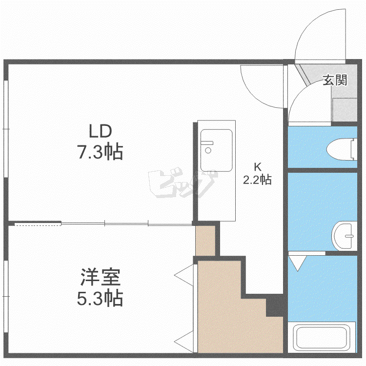 FLOS PROVA HIRAGISHI(1LDK/2階)の間取り写真