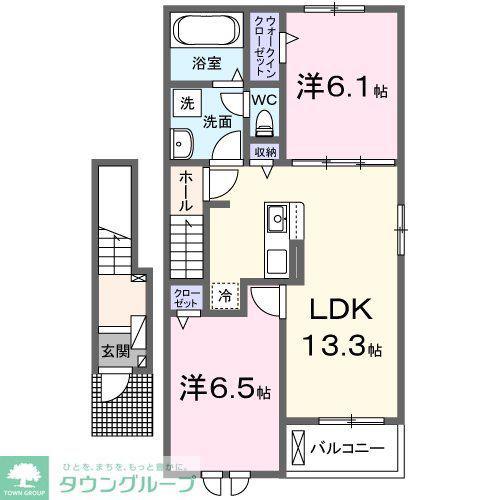 川口アパート(2LDK/2階)の間取り写真