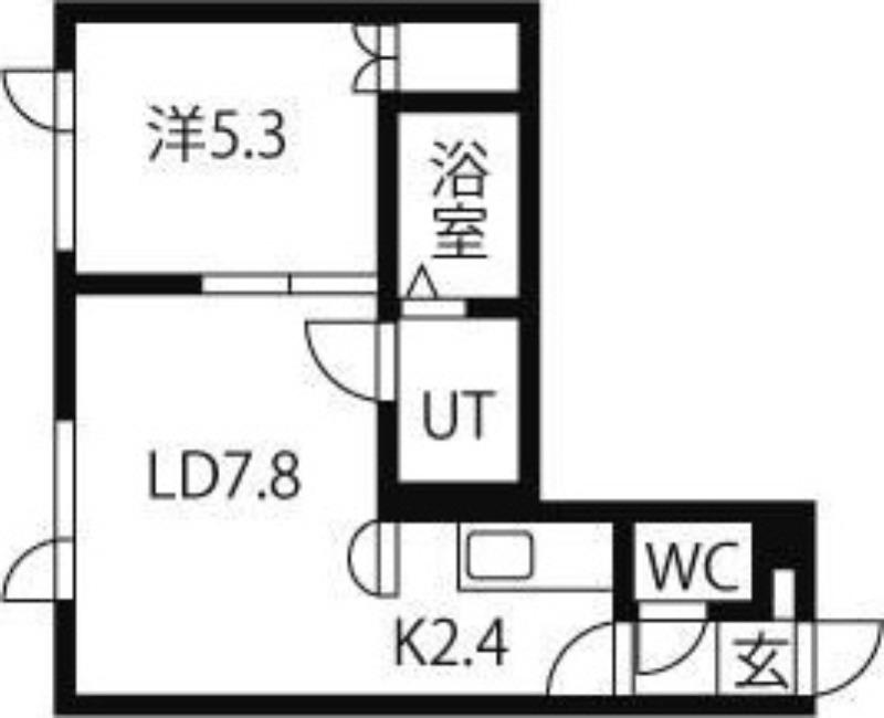 TILA元町(1LDK/2階)の間取り写真