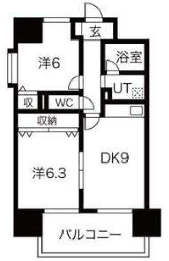 ラ・フォーレ久宝園(2LDK/3階)の間取り写真
