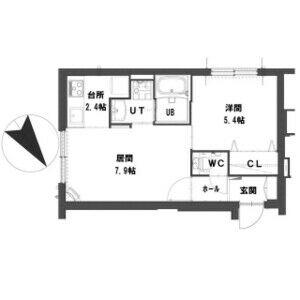 グランメール 南郷通11(1LDK/3階)の間取り写真