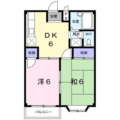 シティーメゾン(2DK/1階)の間取り写真