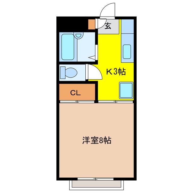 COTE D′OR(1K/1階)の間取り写真
