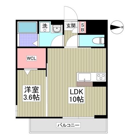 ルミエール観音(1LDK/2階)の間取り写真