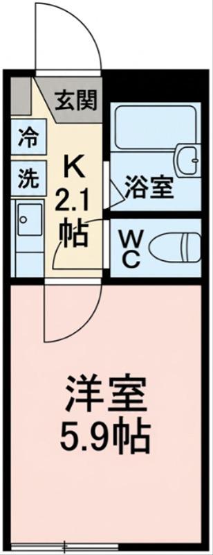 GRACE WOOD溝口(1K/2階)の間取り写真