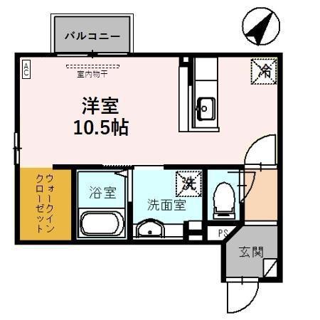 CASA DE MOMO(ワンルーム/2階)の間取り写真