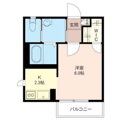 オランジュ(1K/1階)の間取り写真