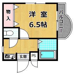 フローレ枚方(1K/2階)の間取り写真