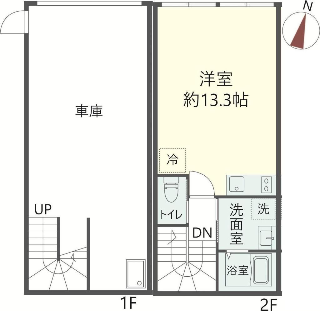 GARAIL 神戸東灘(ワンルーム/1階)の間取り写真