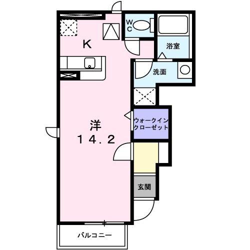 ニグローダ(ワンルーム/1階)の間取り写真