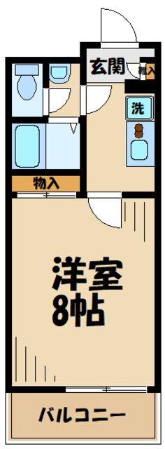 レオネクストシェル都VI(1K/2階)の間取り写真