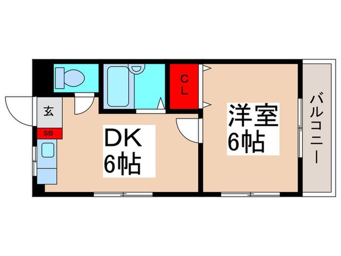 レターマンション(1DK/3階)の間取り写真