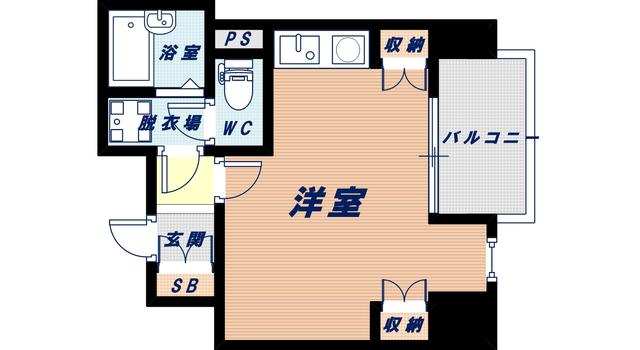 ICUBE阿波座(ワンルーム/4階)の間取り写真