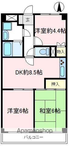 ワコーレ狭山(3DK/2階)の間取り写真