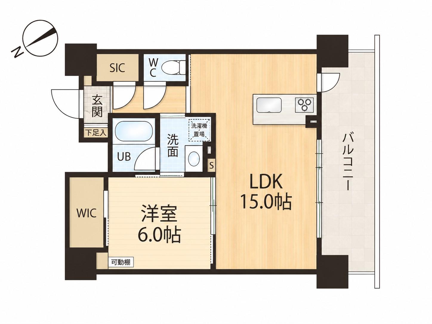 リッチコートK(1LDK/5階)の間取り写真