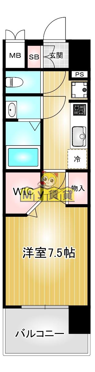 パルティール笠寺(1K/1階)の間取り写真