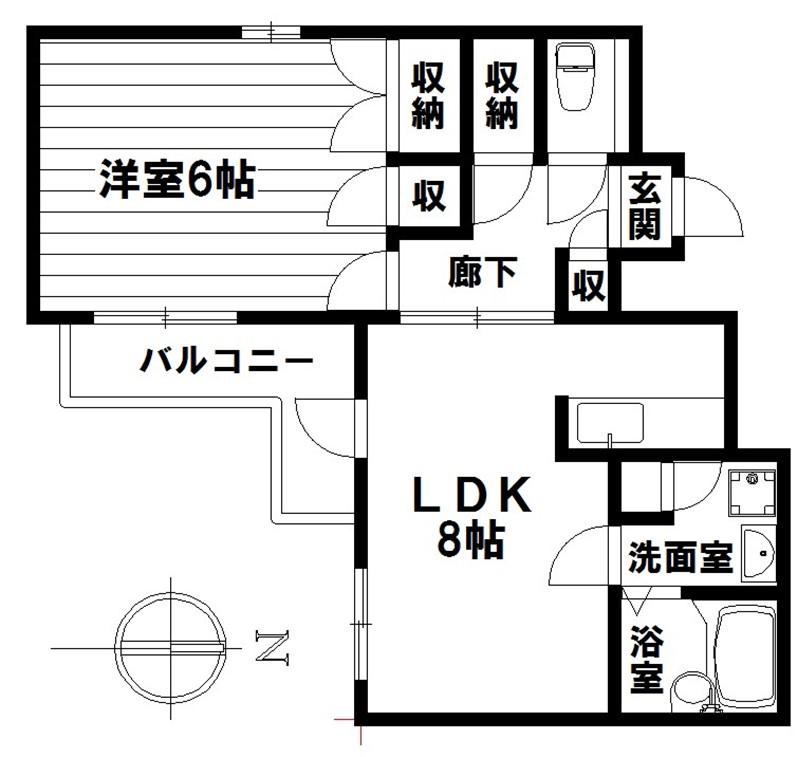 レオパレス21RX新瑞橋(1LDK/4階)の間取り写真