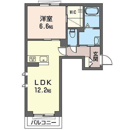 コクーン(1LDK/1階)の間取り写真