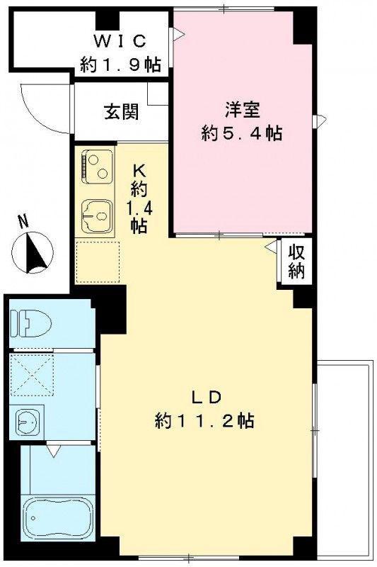 ラルゴ アミーチェ(1LDK/2階)の間取り写真