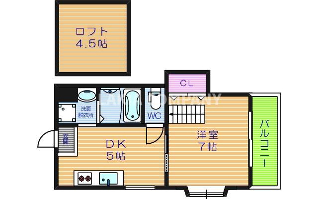 イーストコート一番館(1DK/3階)の間取り写真