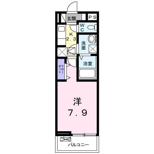 ステラII(1K/1階)の間取り写真