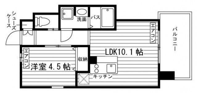 GRAND ETERNA岡山II(1LDK/8階)の間取り写真