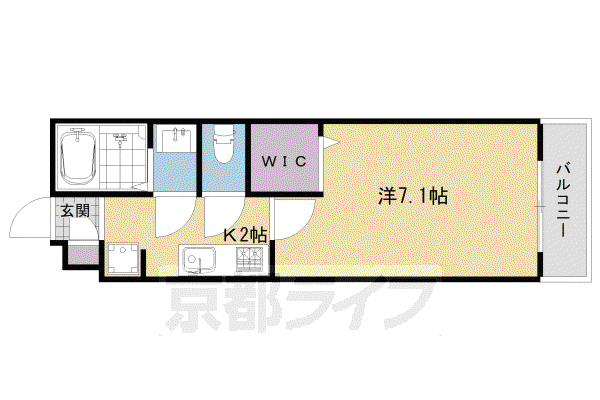 クレール北白川(1K/2階)の間取り写真