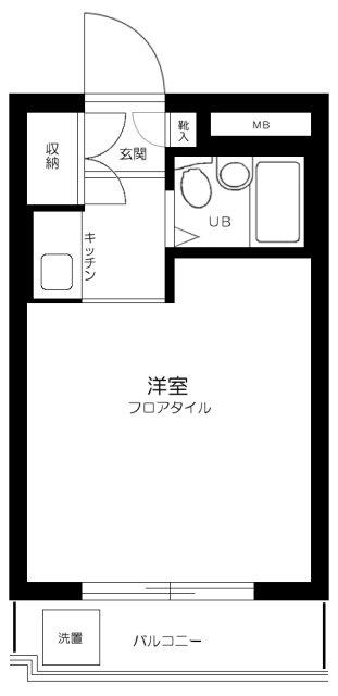 ソアール都立大学(1K/3階)の間取り写真