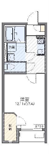 レオネクストジャルダンII(1K/2階)の間取り写真