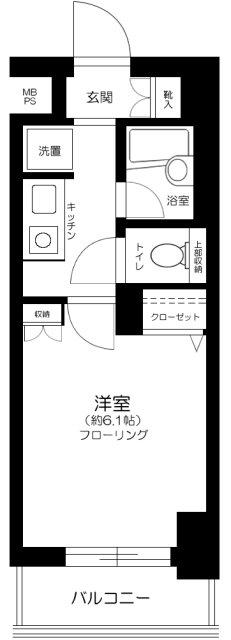 日神パレステージ三軒茶屋II(1K/9階)の間取り写真