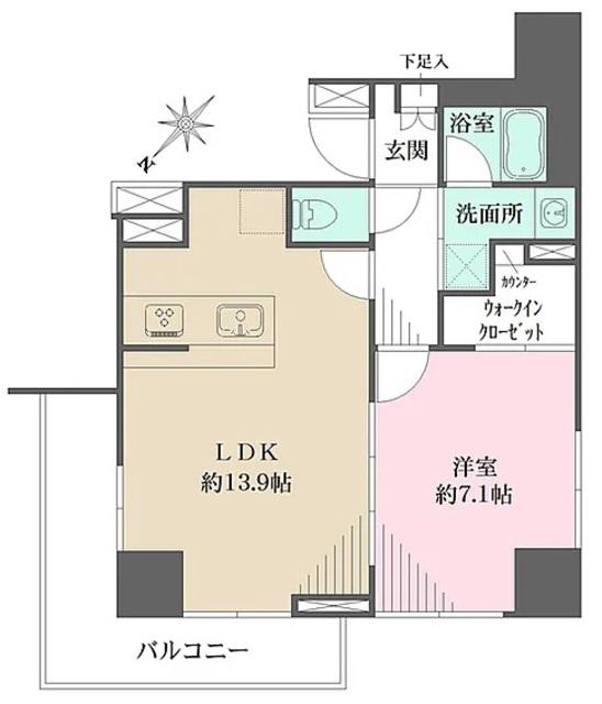 CREST HILL 文京千石(1LDK/10階)の間取り写真