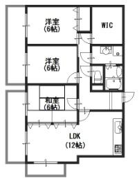 スクエアメゾン姫路城前(3SLDK/2階)の間取り写真