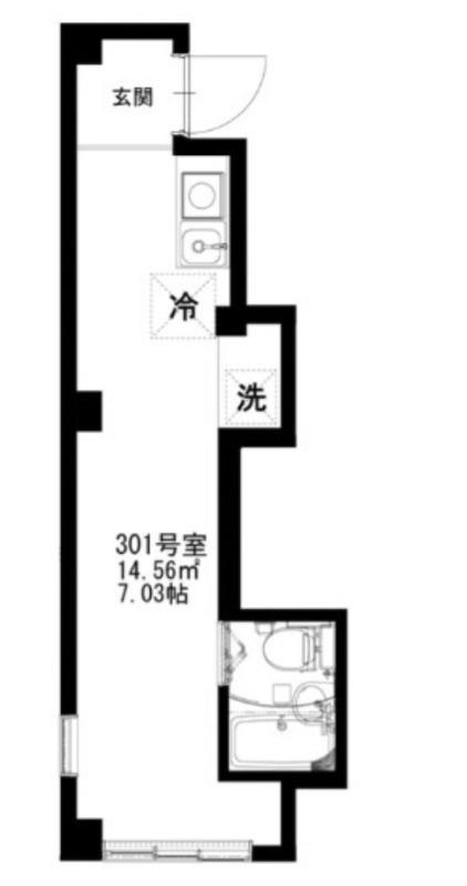 トライシブ品川(ワンルーム/3階)の間取り写真