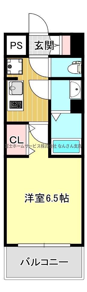 CITY LUX NAMBA サウス(1K/6階)の間取り写真