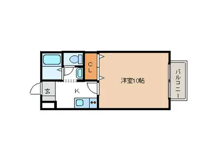 コートはなみずき(1K/1階)の間取り写真